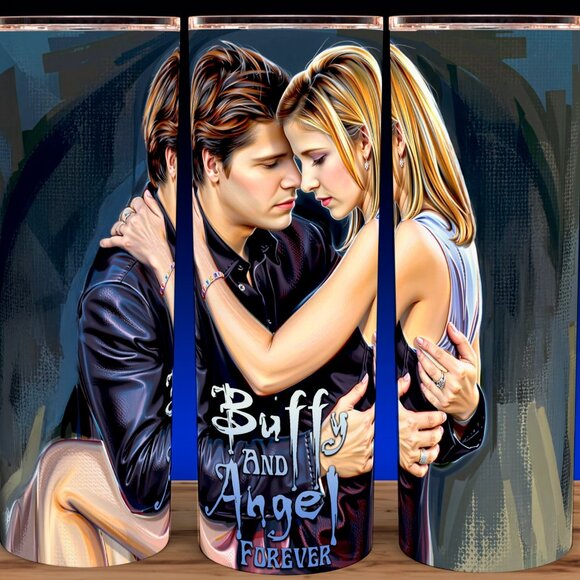 Buffy The Vampire Slayer and Angel Forever Cup Mug Tumbler 20oz - Picture 1 of 3